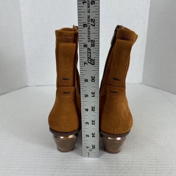 Franco Sarto NWOB Women's 7.5M Sammi Faux‎ Suede Brown Booties - Picture 8 of 13